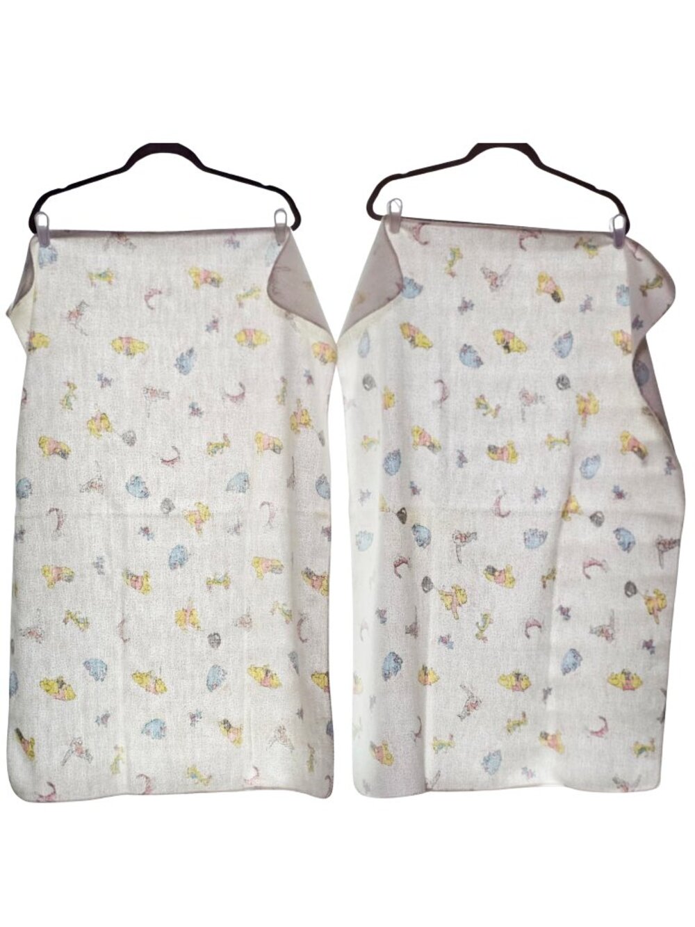 HTF Vintage 1980's Winnie The Pooh Flannel Receiving Blankets Set of 2